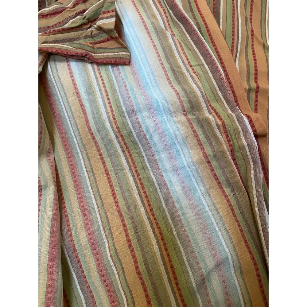 Park B Smith Tuscany striped orange tab top drapery panels cotton embroidered 83